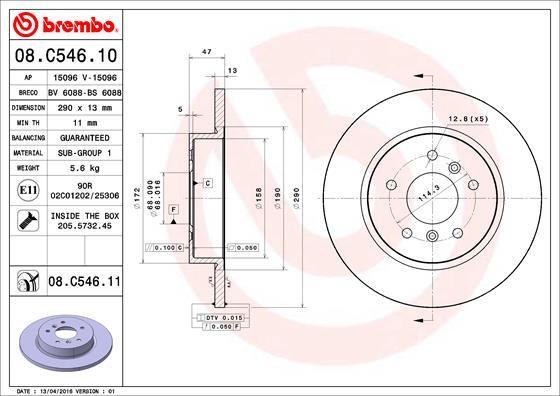 AP 15096 V - Гальмівний диск autocars.com.ua