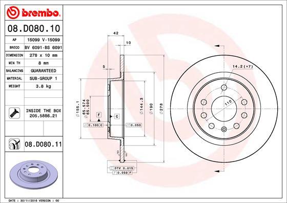 AP 15099 V - Гальмівний диск autocars.com.ua