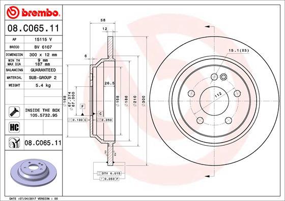 AP 15115 V - Гальмівний диск autocars.com.ua