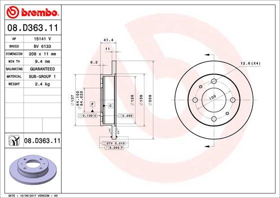 AP 15141 V - Гальмівний диск autocars.com.ua