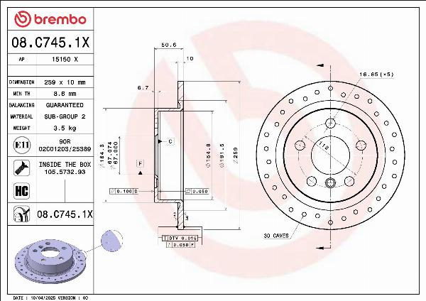 AP 15150 X - Гальмівний диск autocars.com.ua