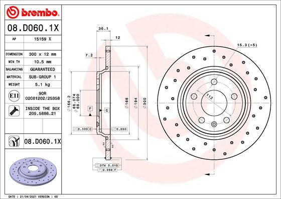 AP 15159 X - Гальмівний диск autocars.com.ua