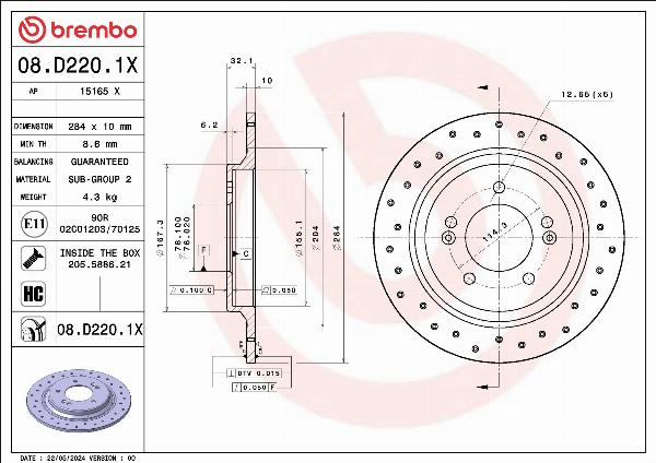 AP 15165 X - Гальмівний диск autocars.com.ua
