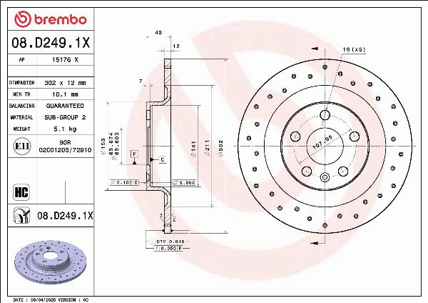 AP 15176 X - Гальмівний диск autocars.com.ua