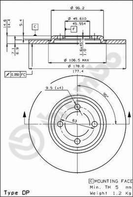 AP 18400 - Гальмівний диск autocars.com.ua