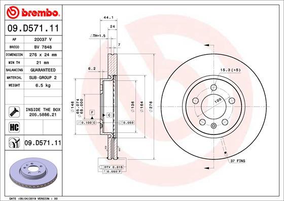 AP 20037V - Гальмівний диск autocars.com.ua