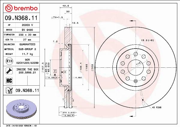 AP 20203 V - Гальмівний диск autocars.com.ua