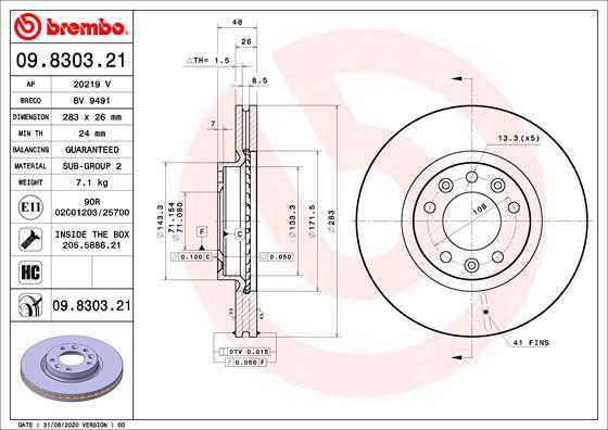 AP 20219 V - Гальмівний диск autocars.com.ua