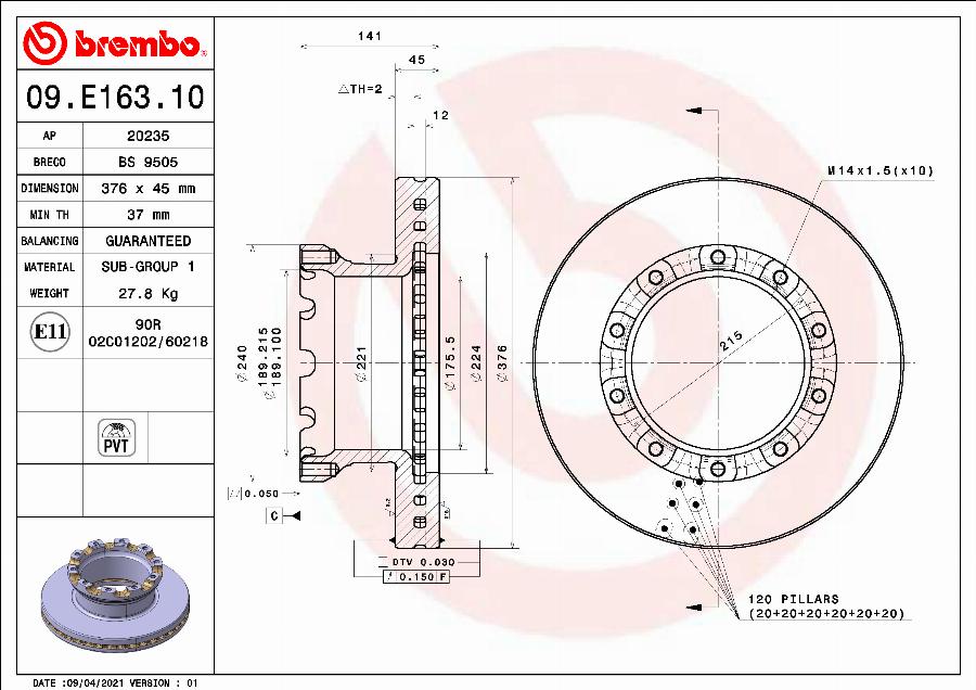 AP 20235 - Гальмівний диск autocars.com.ua