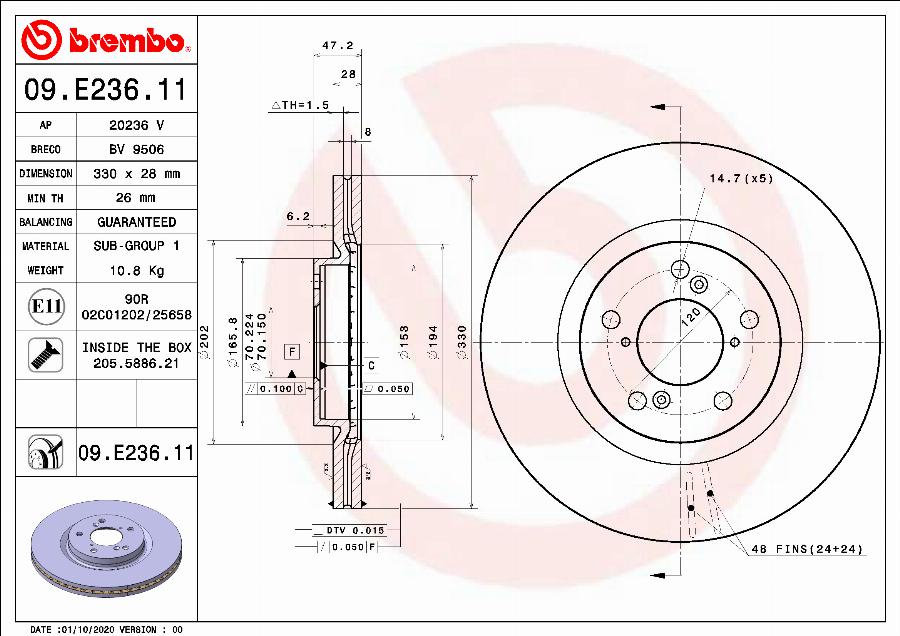 AP 20236 V - Тормозной диск autodnr.net