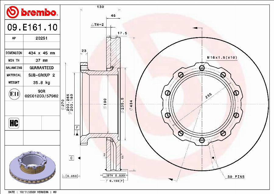 AP 20251 - Гальмівний диск autocars.com.ua