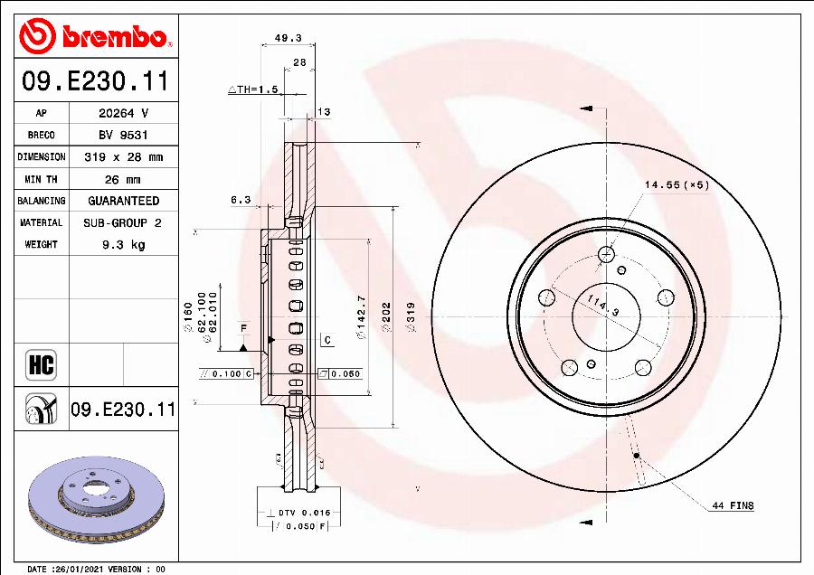 AP 20264 V - Гальмівний диск autocars.com.ua