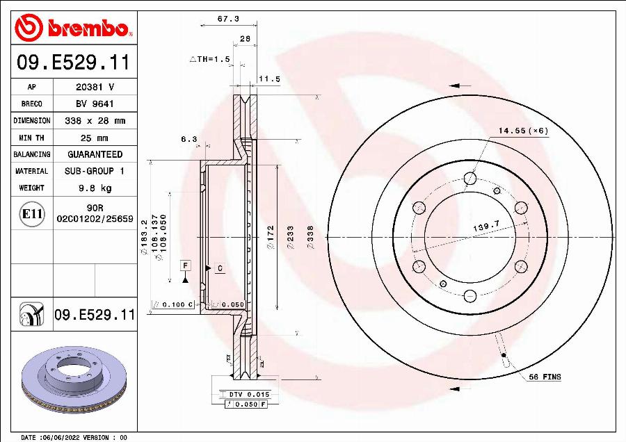 AP 20381 V - Гальмівний диск autocars.com.ua