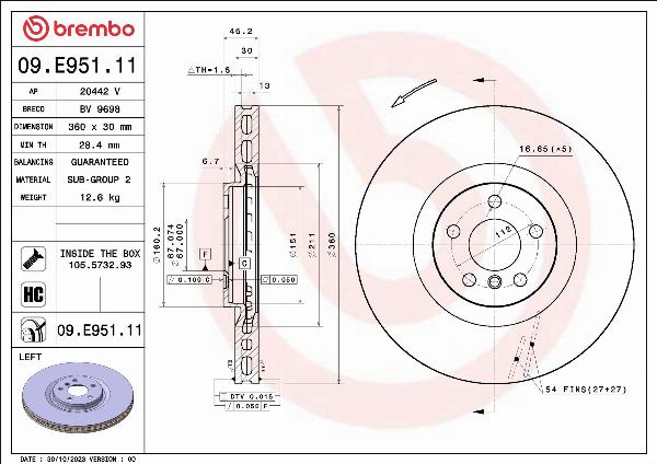 AP 20442 V - Гальмівний диск autocars.com.ua