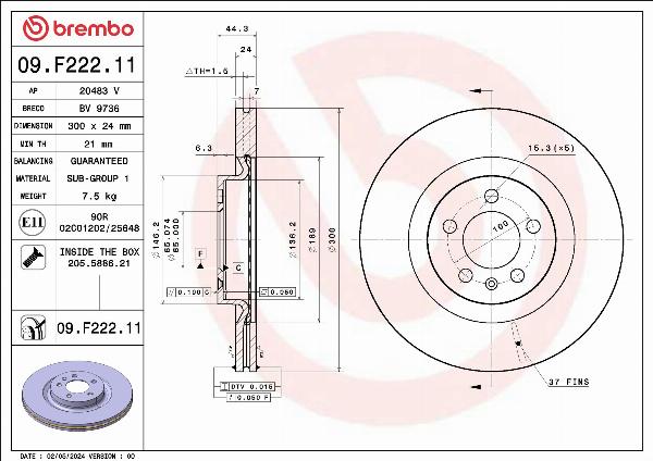 AP 20483 V - Гальмівний диск autocars.com.ua