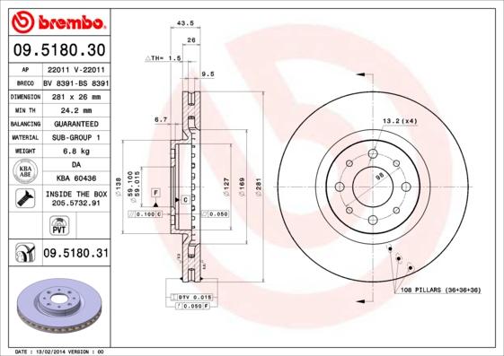 AP 22011 V - Тормозной диск avtokuzovplus.com.ua