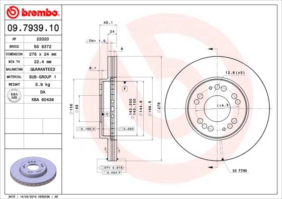 AP 22020 - Гальмівний диск autocars.com.ua