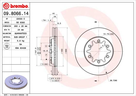 AP 22023 E - Гальмівний диск autocars.com.ua