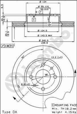 AP 24143 - Тормозной диск avtokuzovplus.com.ua