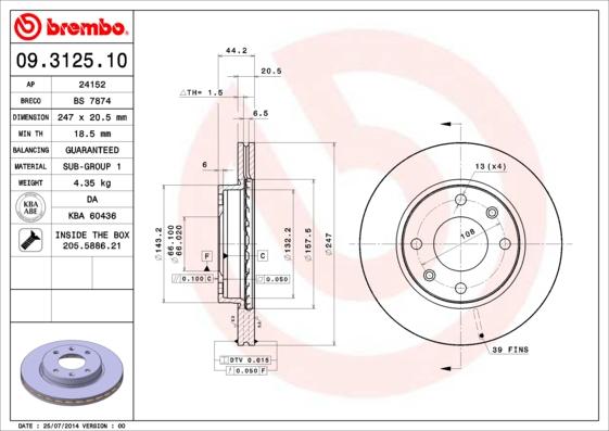 AP 24152 - Гальмівний диск autocars.com.ua