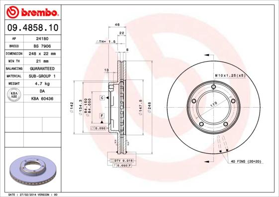 AP 24180 - Гальмівний диск autocars.com.ua