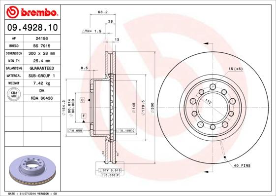 AP 24186 - Гальмівний диск autocars.com.ua