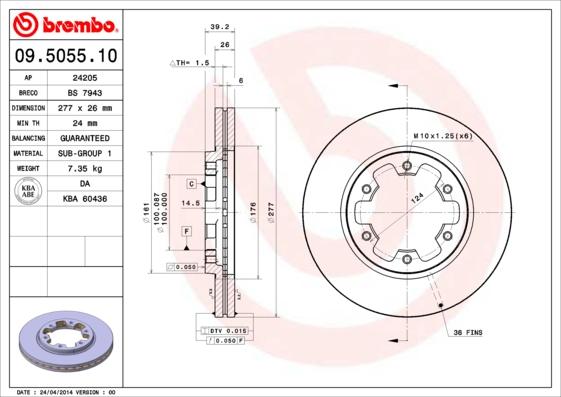 AP 24205 - Гальмівний диск autocars.com.ua