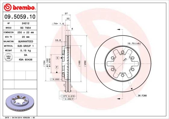 AP 24212 - Гальмівний диск autocars.com.ua