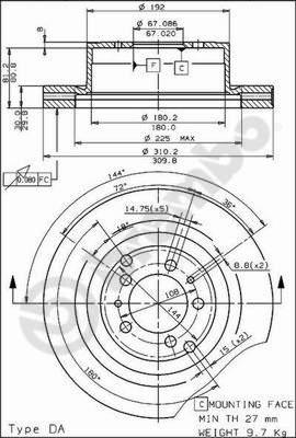 AP 24260 - Гальмівний диск autocars.com.ua