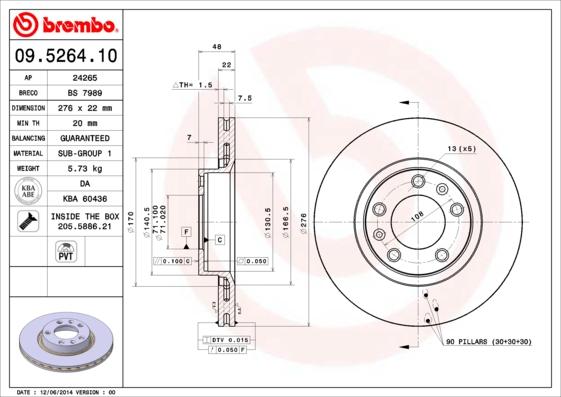 AP 24265 - Гальмівний диск autocars.com.ua