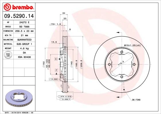 AP 24272 E - Гальмівний диск autocars.com.ua