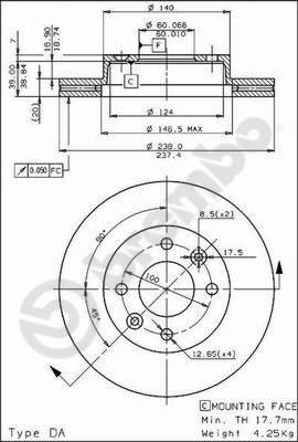 AP 24285 - Тормозной диск avtokuzovplus.com.ua