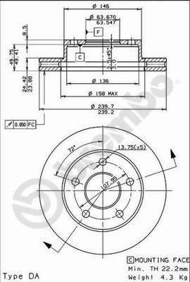 AP 24332 - Гальмівний диск autocars.com.ua