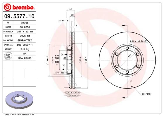 AP 24368 - Гальмівний диск autocars.com.ua