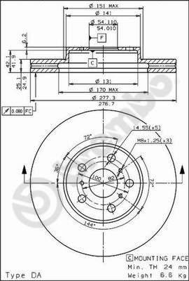 AP 24381 - Гальмівний диск autocars.com.ua