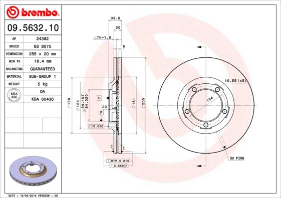 AP 24392 - Гальмівний диск autocars.com.ua