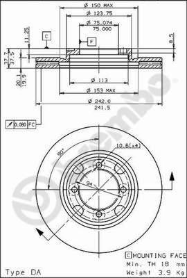 AP 24405 - Гальмівний диск autocars.com.ua