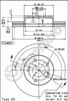 AP 24408 - Тормозной диск avtokuzovplus.com.ua