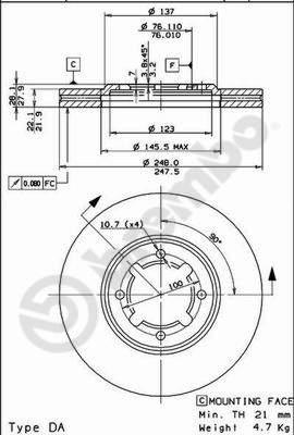 AP 24419 - Гальмівний диск autocars.com.ua