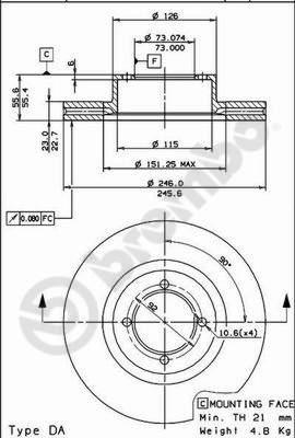 AP 24447 - Гальмівний диск autocars.com.ua