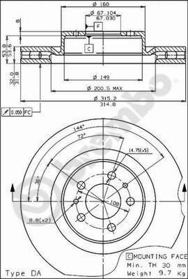 AP 24481 - Гальмівний диск autocars.com.ua