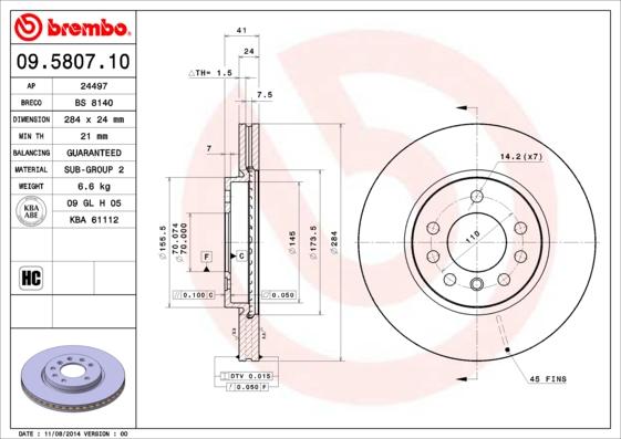 AP 24497 - Гальмівний диск autocars.com.ua