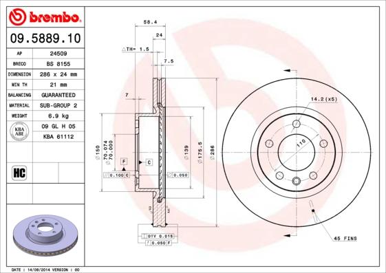 AP 24509 - Гальмівний диск autocars.com.ua