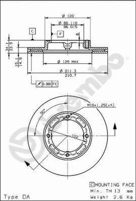 AP 24522 - Тормозной диск avtokuzovplus.com.ua