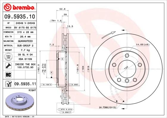 AP 24549 - Гальмівний диск autocars.com.ua