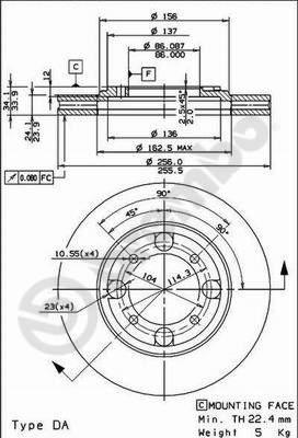 AP 24553 - Гальмівний диск autocars.com.ua