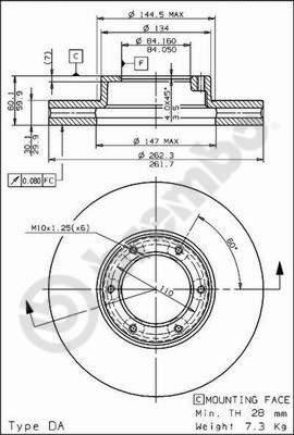 AP 24580 - Гальмівний диск autocars.com.ua