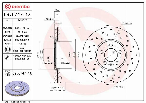 AP 24586 X - Гальмівний диск autocars.com.ua
