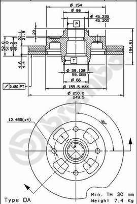 AP 24632 - Гальмівний диск autocars.com.ua