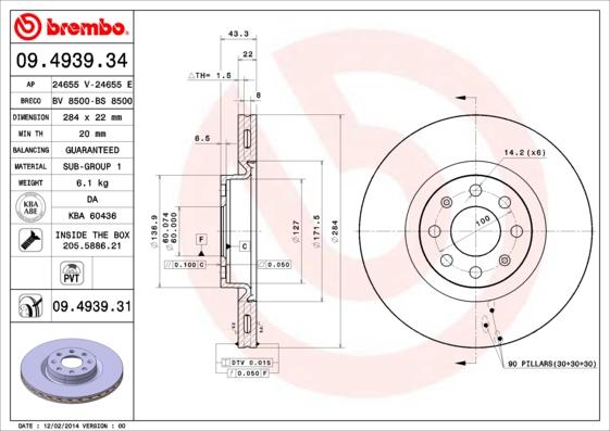 AP 24655 V - Гальмівний диск autocars.com.ua